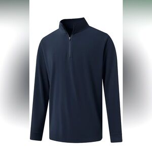NWT MAELREG Navy Quarter Zip Performance Mock Neck Microfleece Golf Pullover XXL